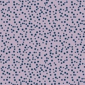 Classic dots | scattered dots | polka dots – dark blue with violet purble background – Small (S) Scale – fits the Ice Cream Neighborhood Collection, indulgent, sweet, playful, nostalgic, quilting, summer