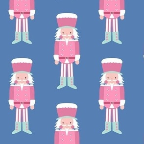 Christmas nutcrackers (medium scale) - festive marching characters in pink and mint