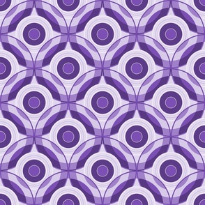 Circular Geometric Circles on Circles: Tonal Shades Purples 