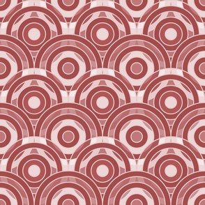 Circular Geometric Circles on Circles: Tonal Shades Rusty Reds 