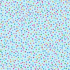 Ditsy Dots - Colorful Confetti Shapes on Light Water Blue No.002 / Large