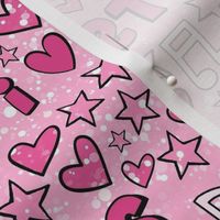 Bigger Scale I Love TS Hearts Stars and Music Notes in Pink