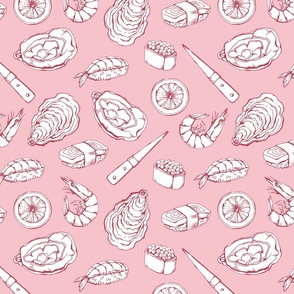 Seafood in pink