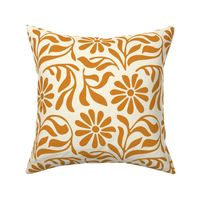 Dancing floral_ vines_ rust_ ivory_ modern