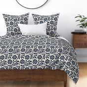 Dancing floral_ vines_ navy_ modern