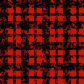 Textured Black on Red Plaid  - Medium Scale - 2 inch repeat