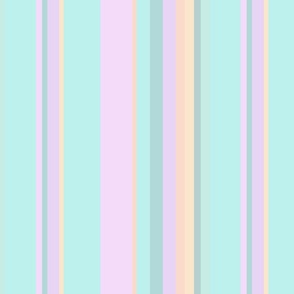 (L) Jewel Tone, Pastel Party Wall Stripe