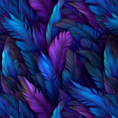 blue purple feathers