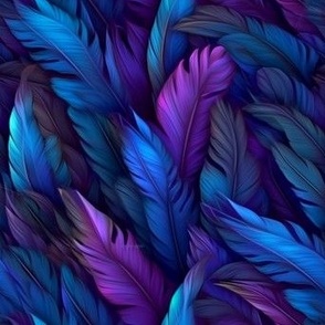 blue purple feathers