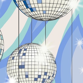 Groovy Party disco ball blue - L