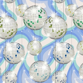 Groovy Party disco ball blue - M