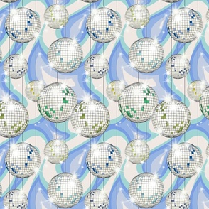 Groovy Party disco ball blue - S