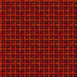 Dragon's Breath Mottled Red on Black Plaid  aka Spooky Plaid - Tiny scale - 1/2  inch repeat