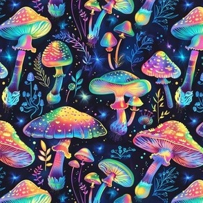 Cosmic Rainbow Mushrooms