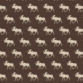 (micro print) moose on tan on brown C24