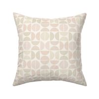 M MID MOD 0073 K geometric white abstract beige mid mod brown modern pink circle rose