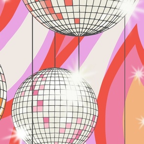 Groovy Party disco ball pink - L