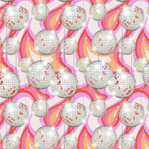 Groovy Party disco ball pink - S