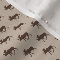(micro print) moose on brown/tan C24
