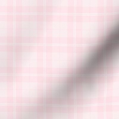 Tartan - delicate pastel pink plaid check - small scale