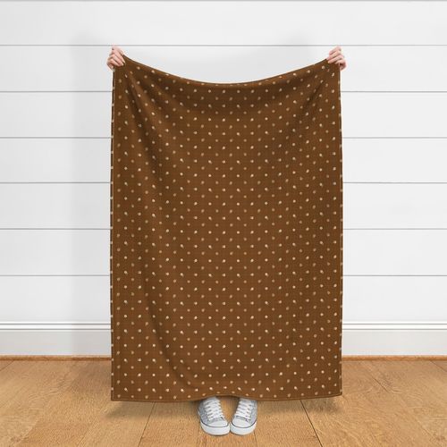 (S) Japandi scandinavian regular floral grid - bright honey brown