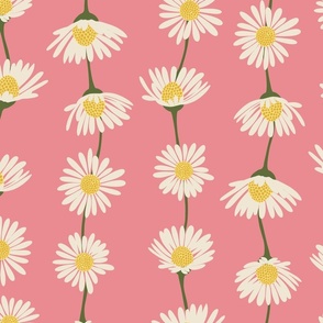(L) Daisy Chain - sweet summer daisies stripe - juicy pink