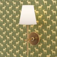 Smaller Moose Silhouettes on Pine Green Crosshatch