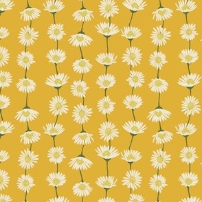 (S) Daisy Chain - sweet summer daisies stripe - sunny yellow