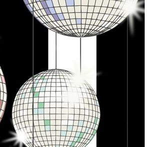 Straight Party disco ball black and white - L