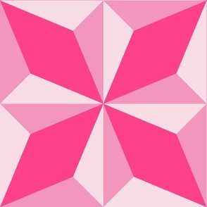 Fluorescent Pink Mid Century Tile Star | Large