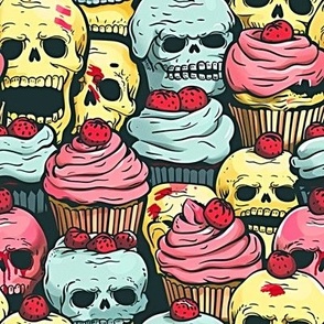 Zombie Cupcakes with Strawberries