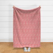 Medium Scale // Abstract Organic Botanical Shapes - Pale Pink on Amaranth Red