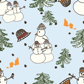 snowmans holiday blue