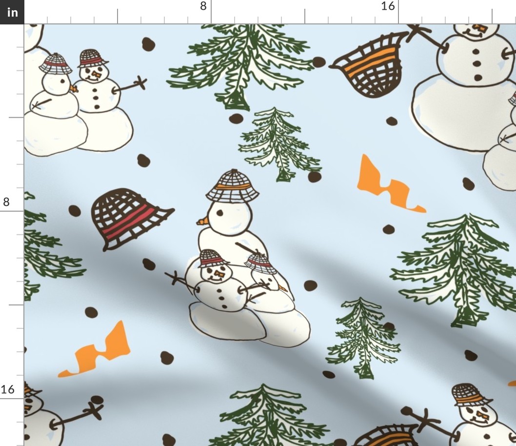 snowmans holiday blue