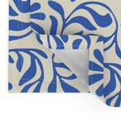 Dancing floral_ vines_ royal blue_ orange_ modern