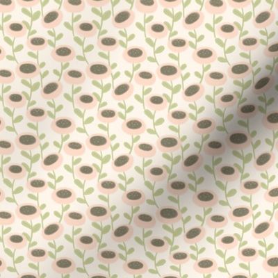 Abstract Minimal Floral - Cream, pink, green (Extra Small)