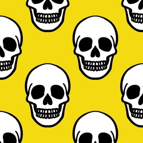 (LARGE) Simple Skull Yellow Background