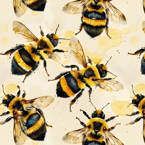 Watercolor Bees - large 
