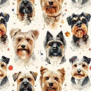 Watercolor Dog Faces - large 