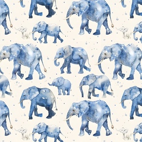 Watercolor Elephants - large 