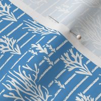 Coral Bed - Nautical Summer Coral Stripe Blue White Small