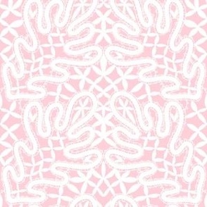 Large White Coquette Lace on Pink
