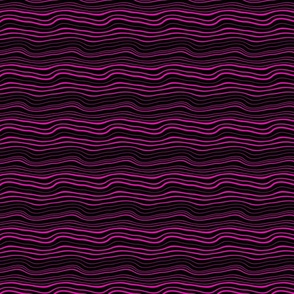 Squiggly Lines Neon Hot Pink on Black