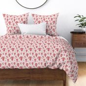 Coral Bed - Nautical Summer Coral Stripe White Red Regular