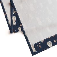 (L) Pawsome dogs Party - navy blue, peach bows