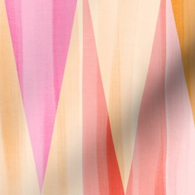 (L) Mid Mod Deco Diamond Party Wall 1. boho textured tonal pastels Peach fuzz Pink 