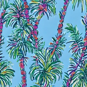 pastel palm tree sketch