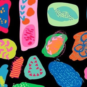 Microbe Party in Neon + Black