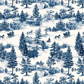 A Vermont Winter in White and Blue | Medium Size Repeat