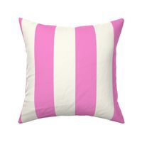 Medium Cabana stripe - Princess Pink and cream white - Candy stripe - Awning stripes - nautical - Striped wallpaper - resort coastal sunbrella tiki vertical